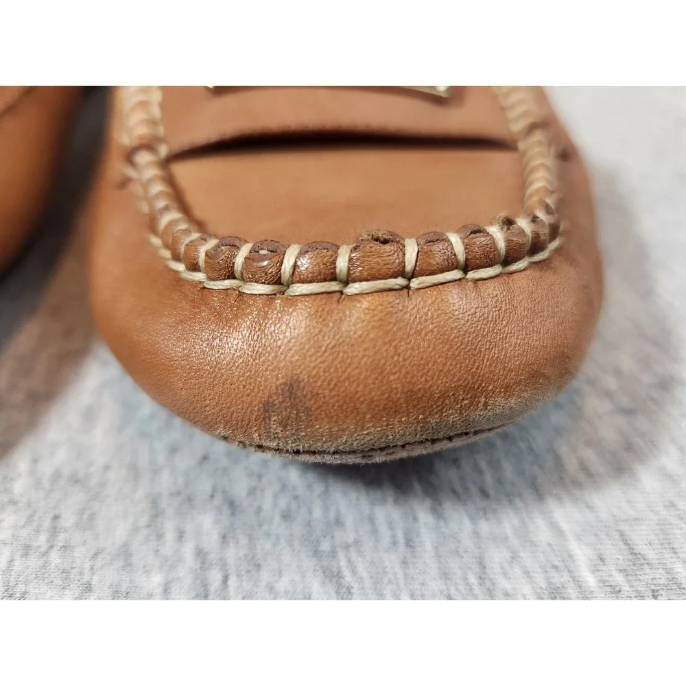 Vionic Sydney Loafers Womens 8 Tan Leather Orthaheel Driving Mocs 456SYDNEY